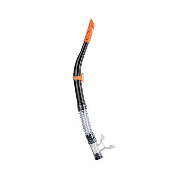 Tuba snorkel Dry-Top szaro-pomarańczowa dla dorosłych