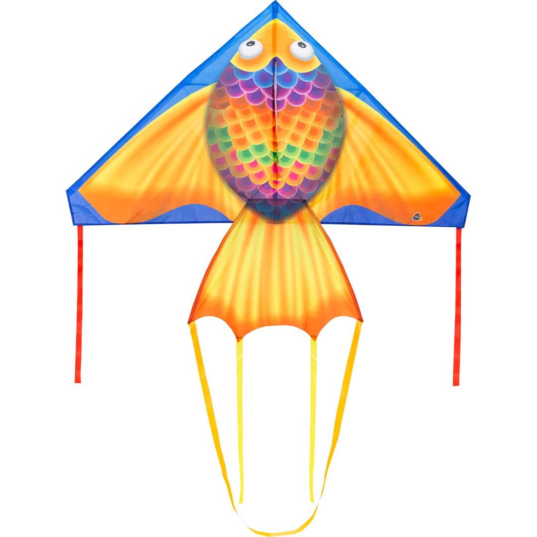 Latawiec dziecięcy HQ Delta Rainbow Fish 140 cm 106124 Pomarańczowy 140 x 75 cm
