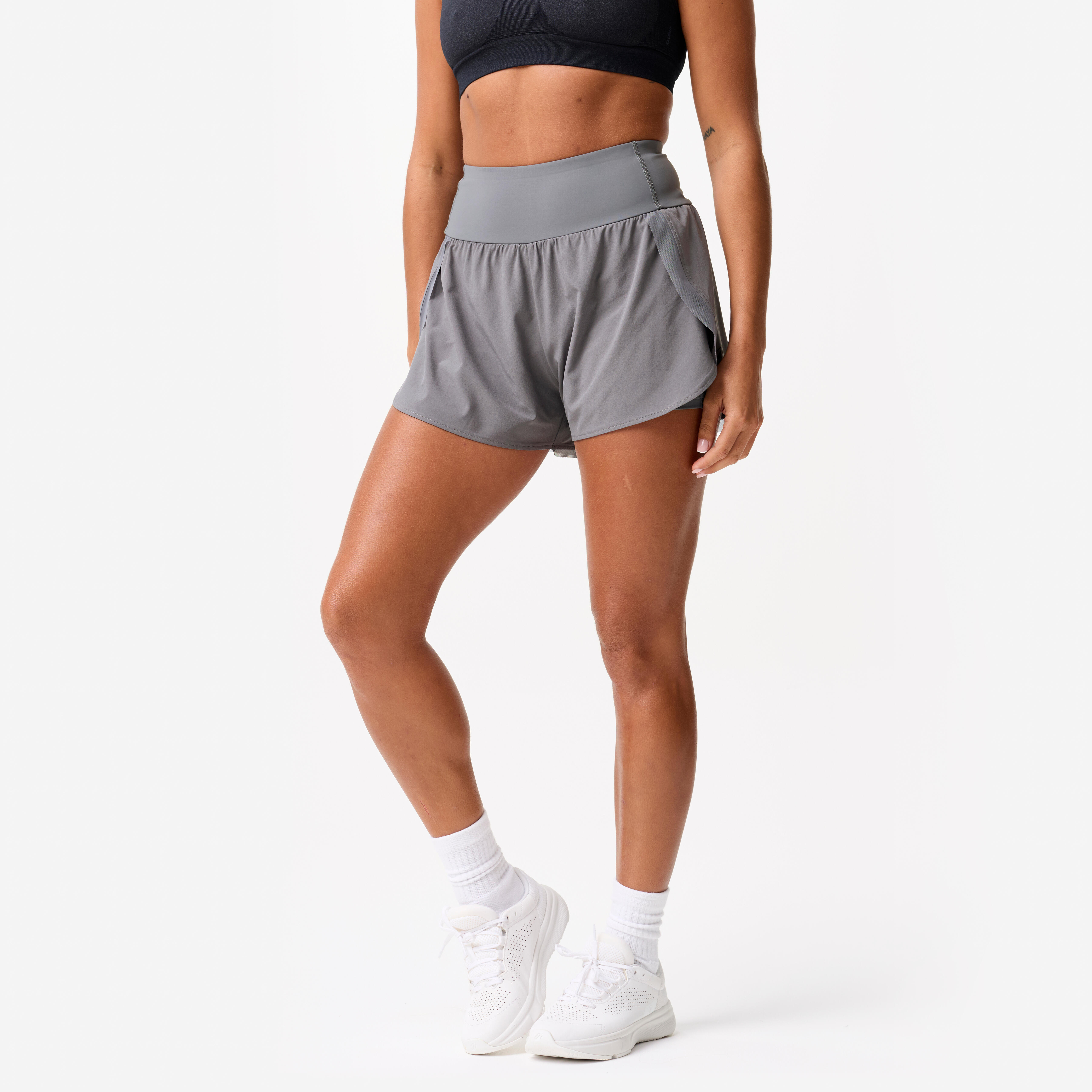 Spodenki fitness damskie Domyos dwuwarstwowe