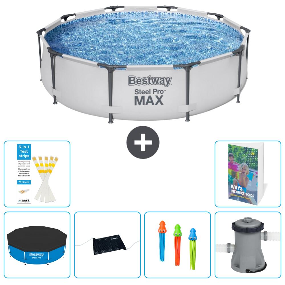 BESTWAY Basen Steel Pro MAX Okrągły - 305x76 cm - 7-częściowy S37