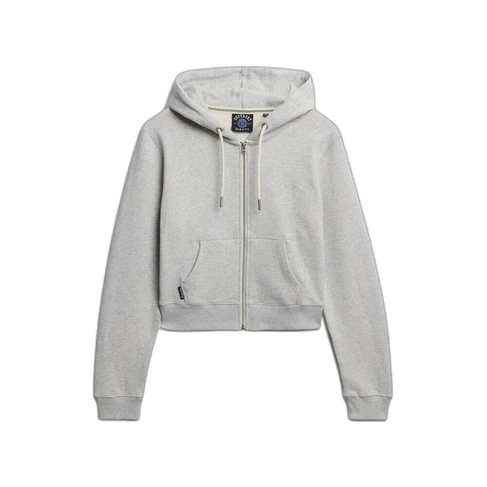 Damska krótka bluza z kapturem z zamek i logo Superdry Essential