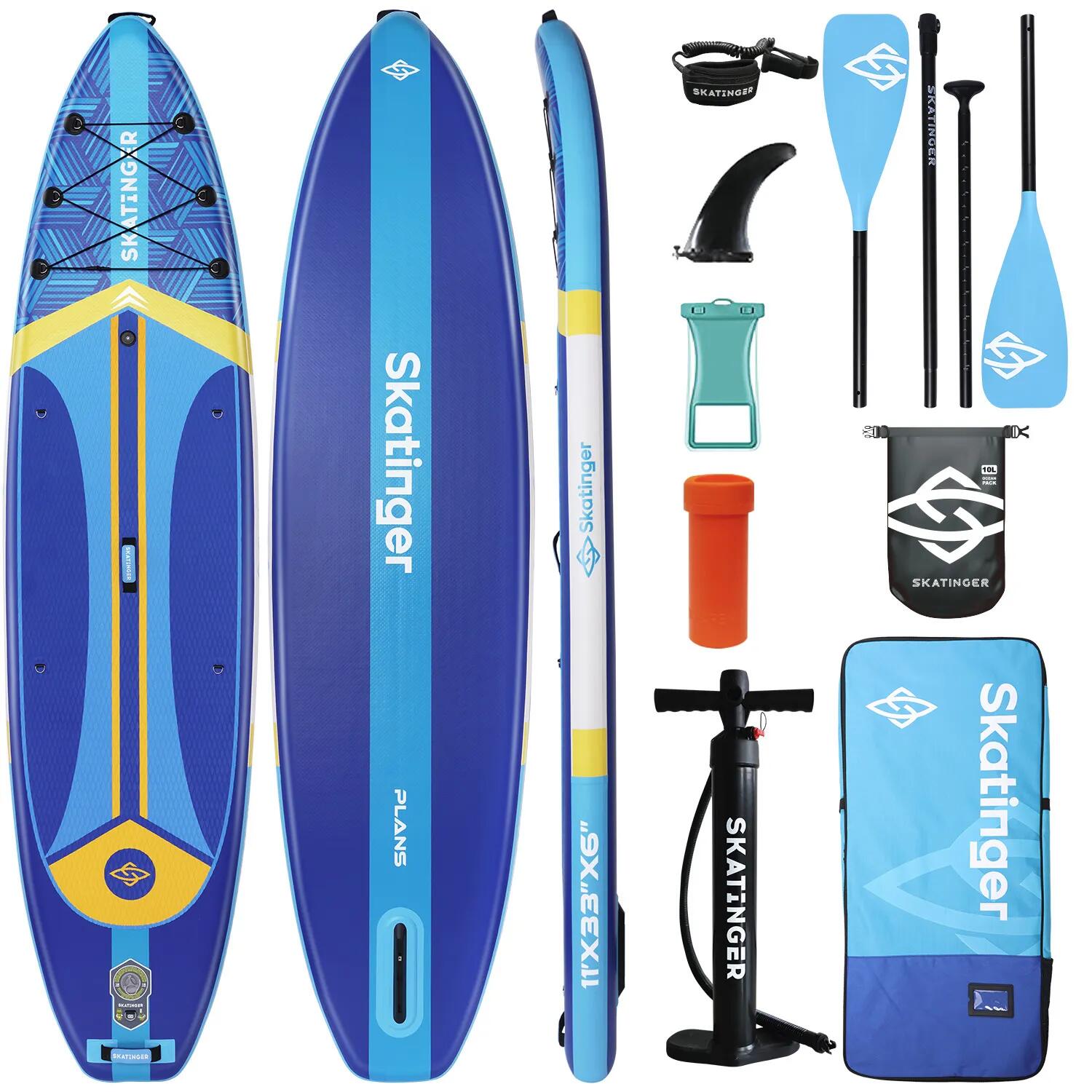 Deska SUP SKATINGER Plan S Blue 335x84x15 cm (11') touring