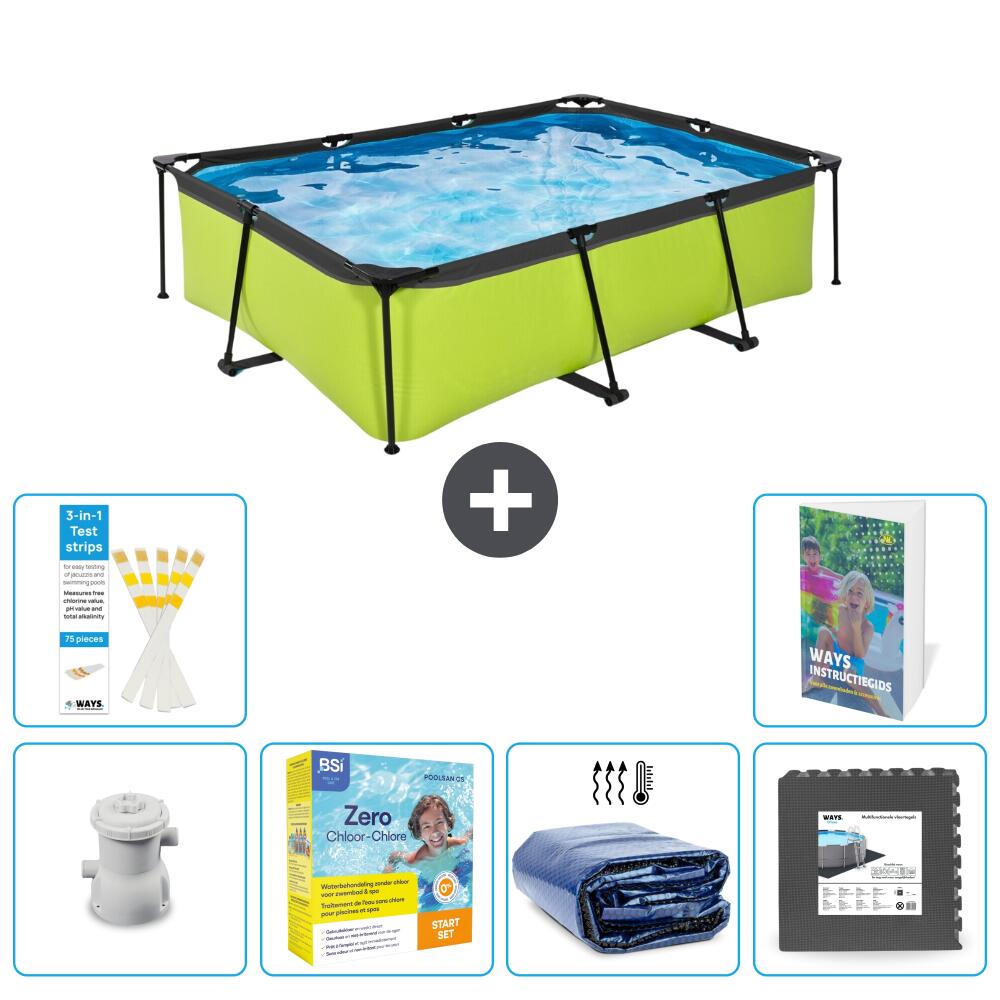 EXIT TOYS Basen Prostokątny - 220x150x65 cm - 7-częściowy S285