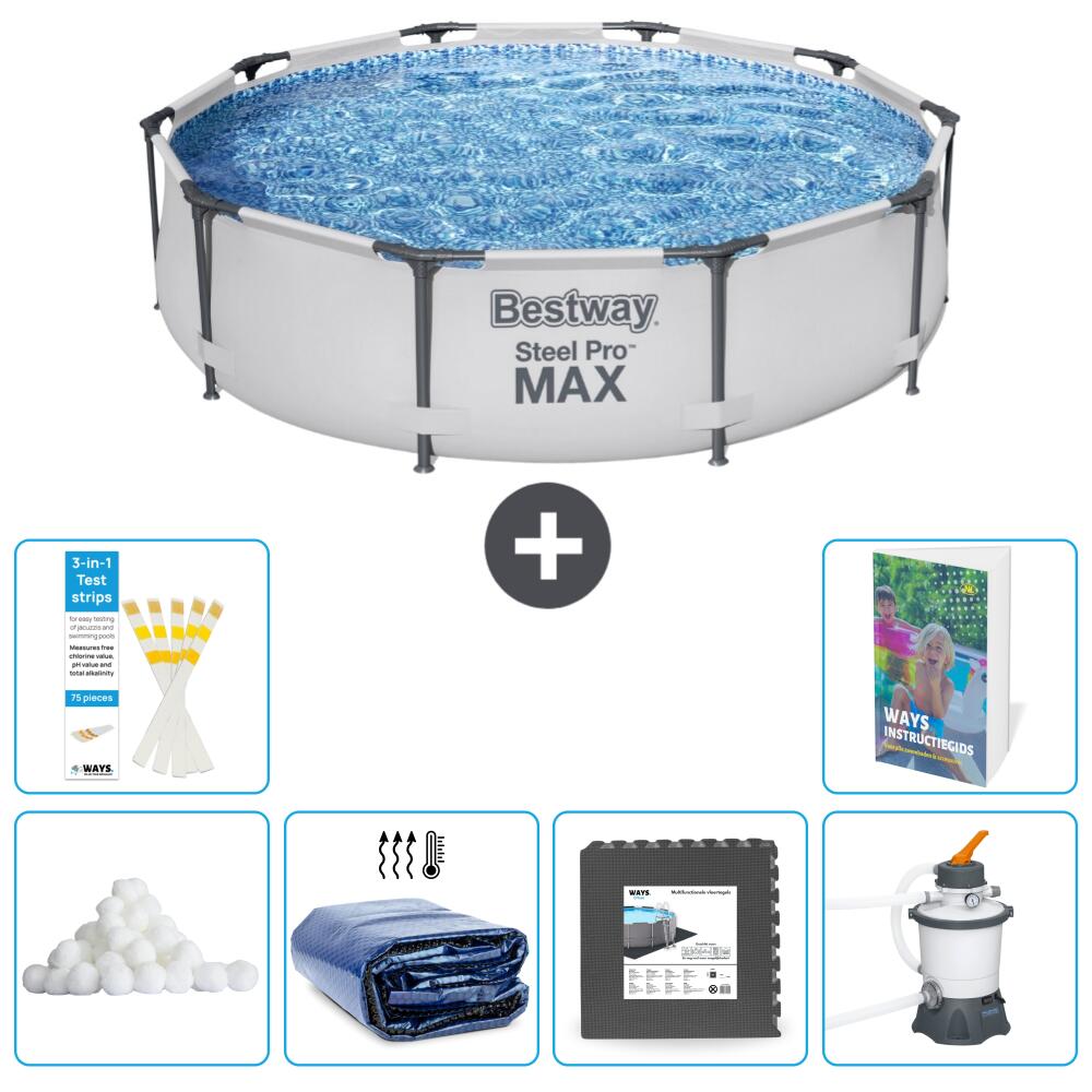 BESTWAY Basen Steel Pro MAX Okrągły - 305x76 cm - 7-częściowy S31
