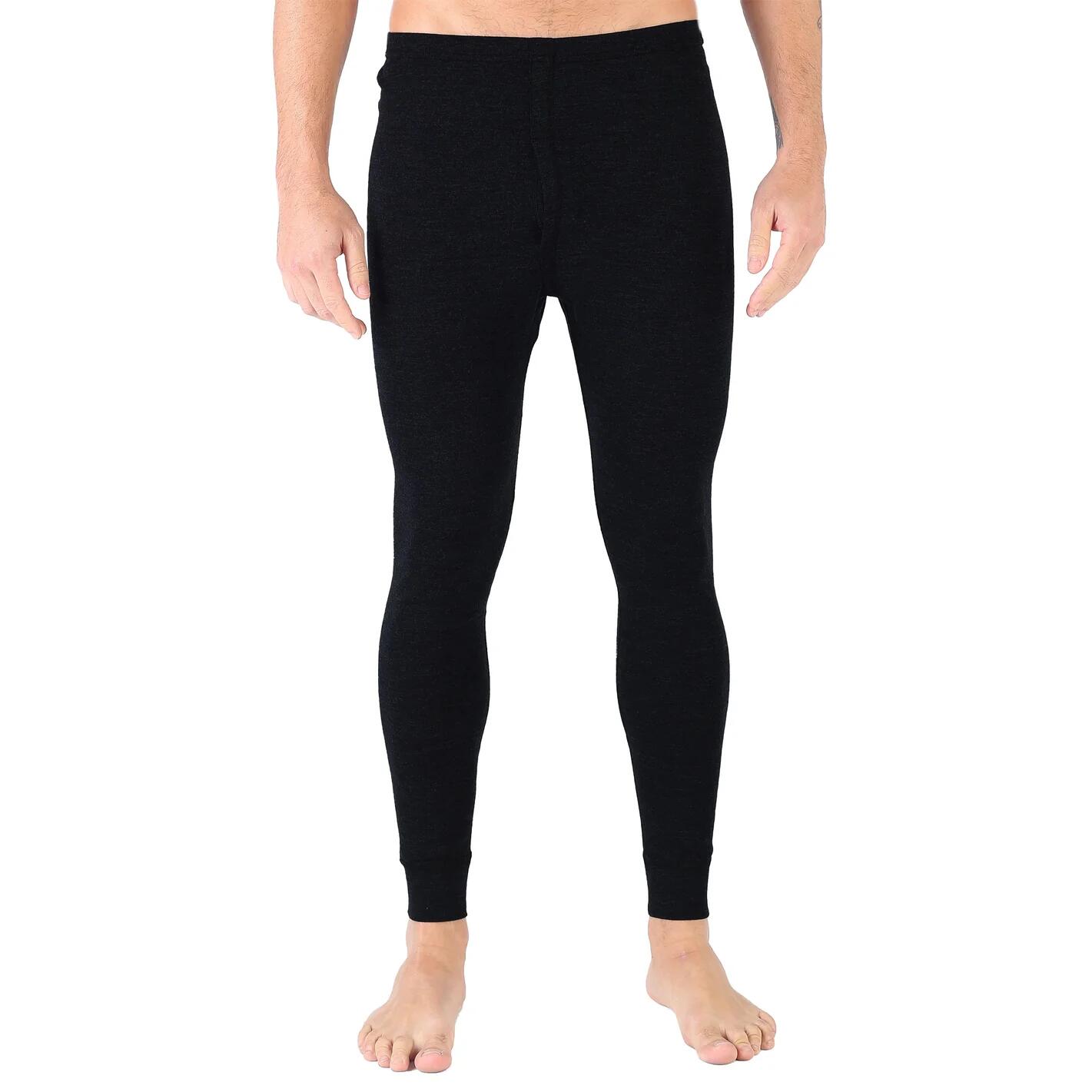 Atlas - Męskie Leginsy z 100% Wełny Merino (195 g/m²) M, Czarny