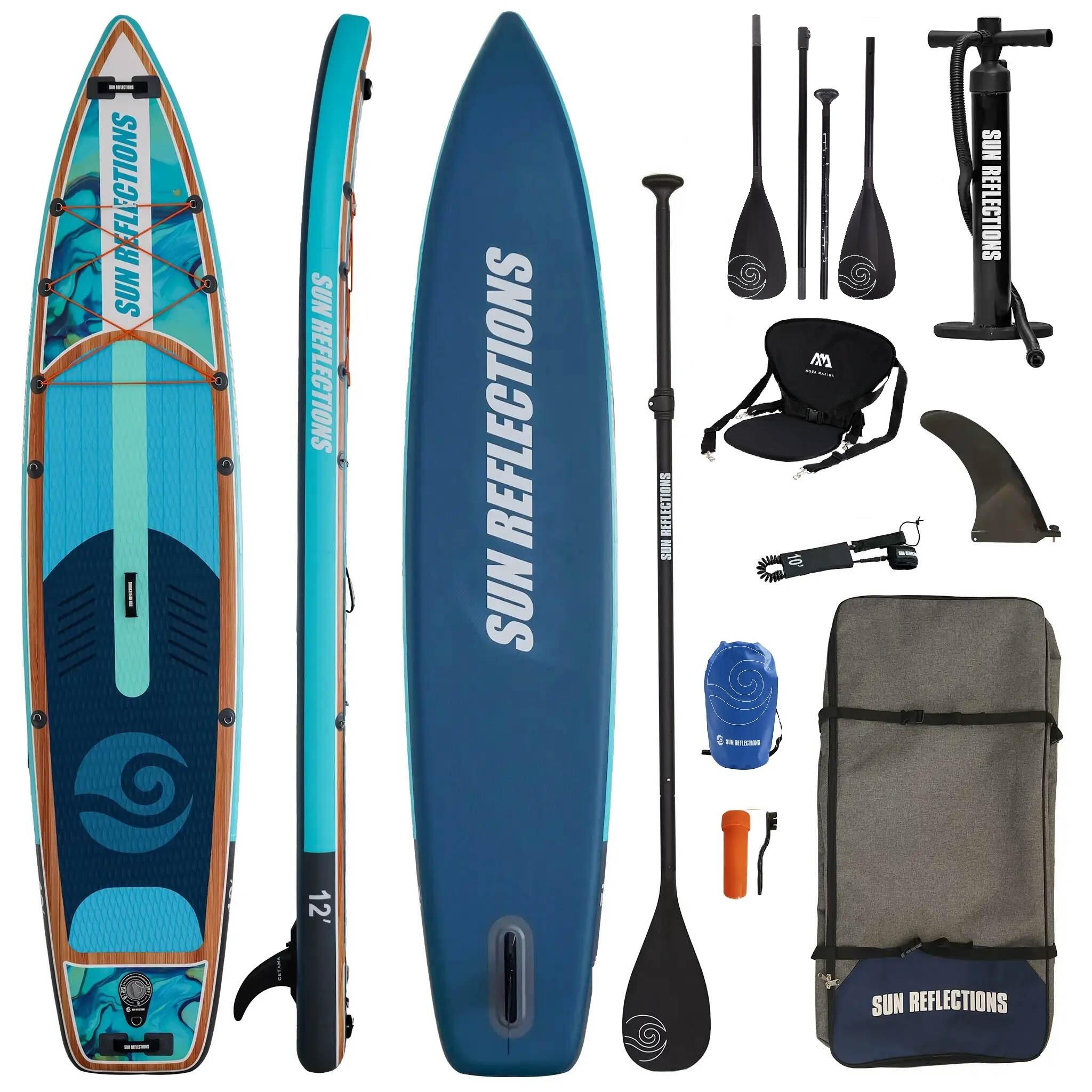 Deska Sup Pompowana Sun Reflections XL 12'0 COMBO - Wiosło Carbon 2w1