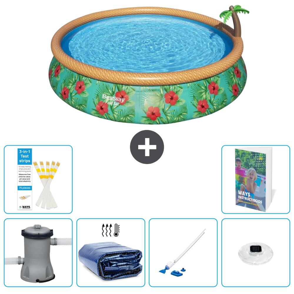 BESTWAY Basen Fast Set Okrągły - 457x84 cm - 7-częściowy S204