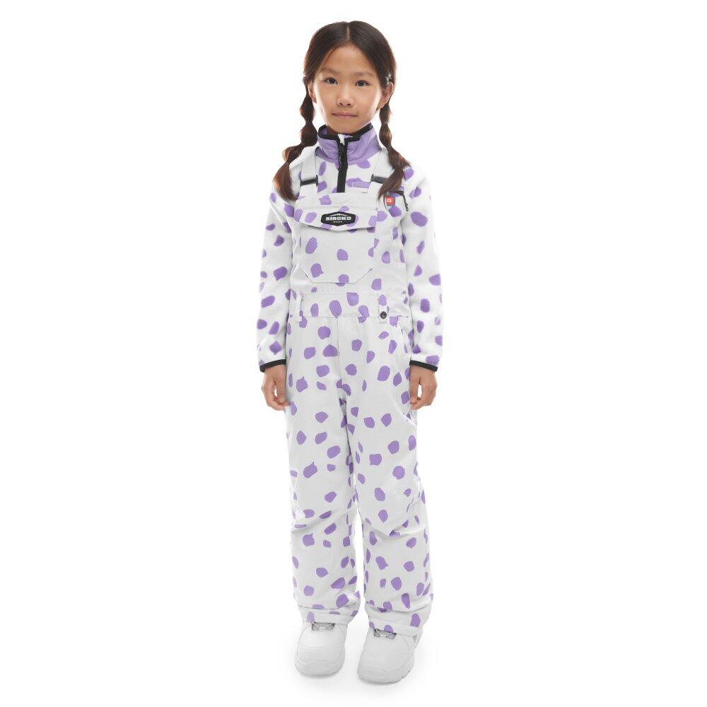 Dziewczęce spodnie snowboardowe z szelkami Sporty zimowe Siroko KB1-G Polka