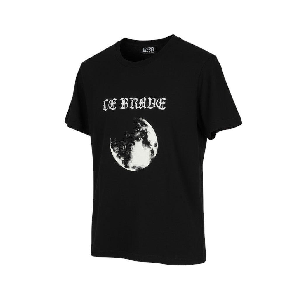 T-shirt Diesel T-iny-b1men czarny, bawełniany, krótki rękaw.
