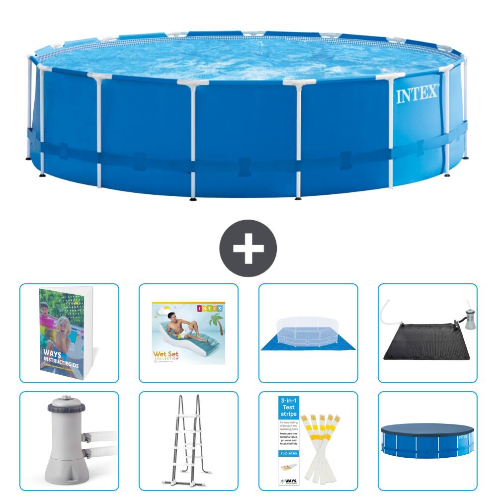 INTEX Basen ze stelażem Okrągły - 457x122 cm - 9-częściowy S567