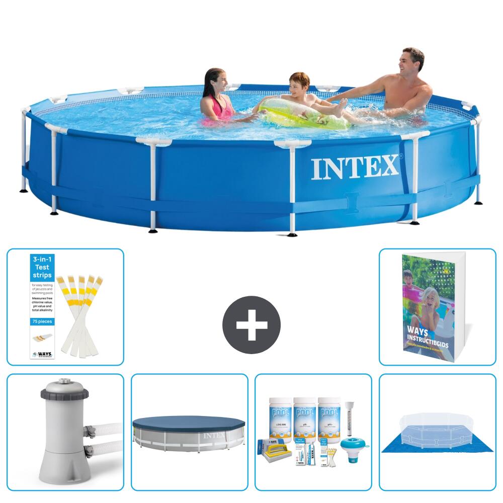 INTEX Basen ze stelażem Okrągły - 366x76 cm - 7-częściowy S251