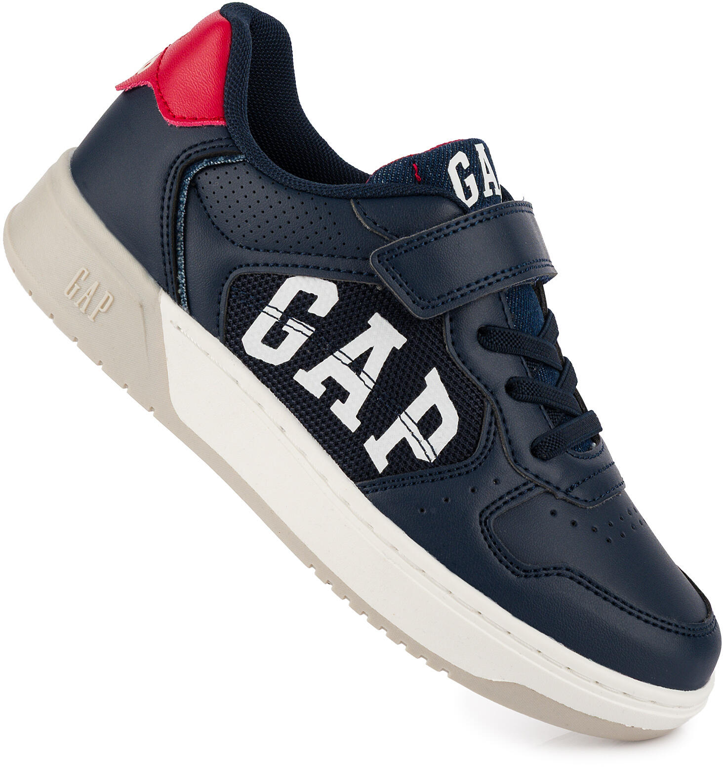 Dziecięce buty sneakersy sportowe granatowe ekoskóra na rzep GAP DETROIT