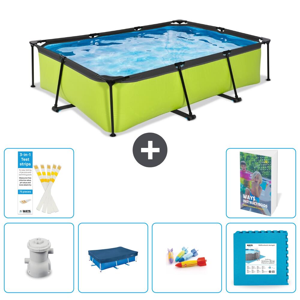 EXIT TOYS Basen Prostokątny - 300x200x65 cm - 7-częściowy S222