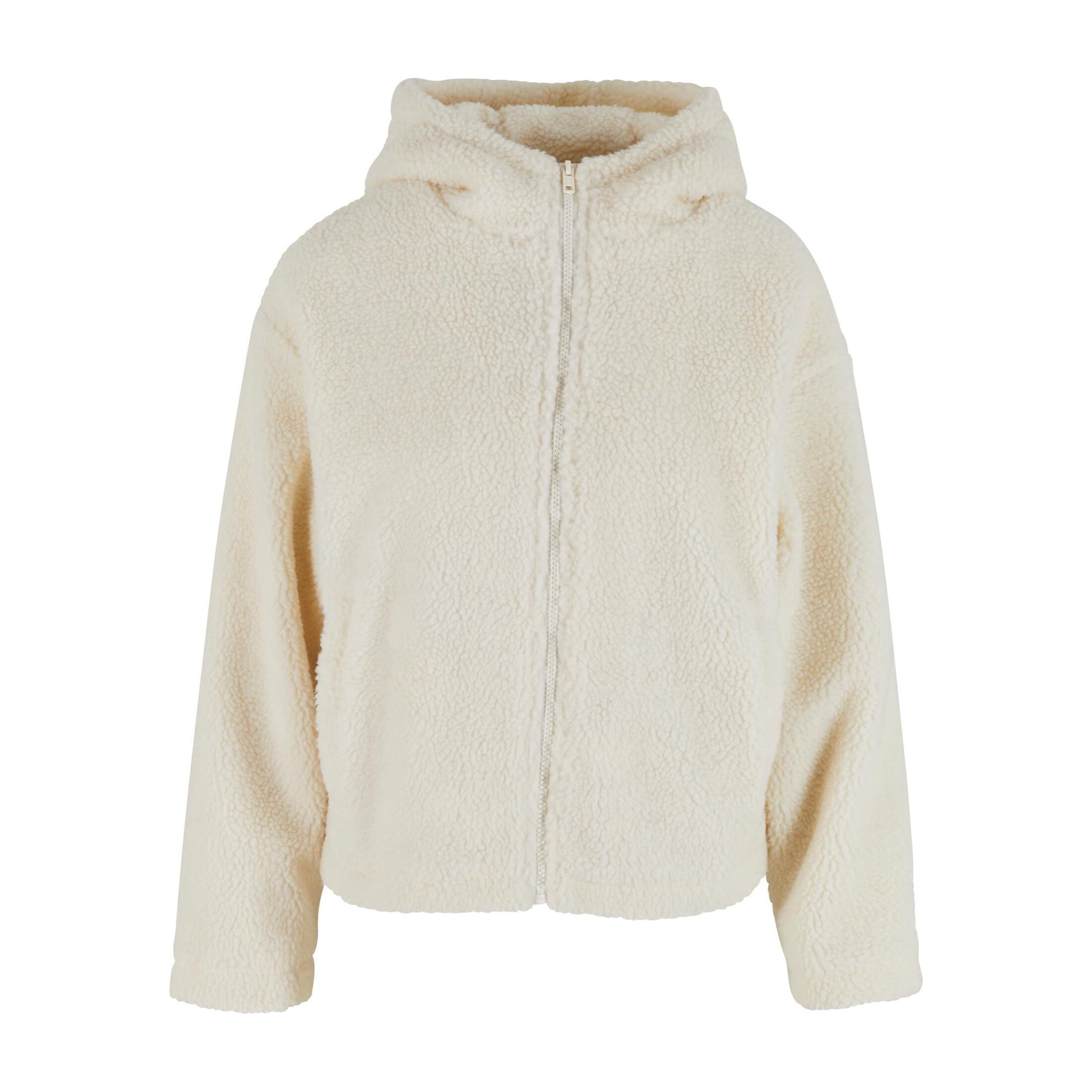 Krótkie polarowe bluzy z kapturem dla kobiet Urban Classics Sherpa