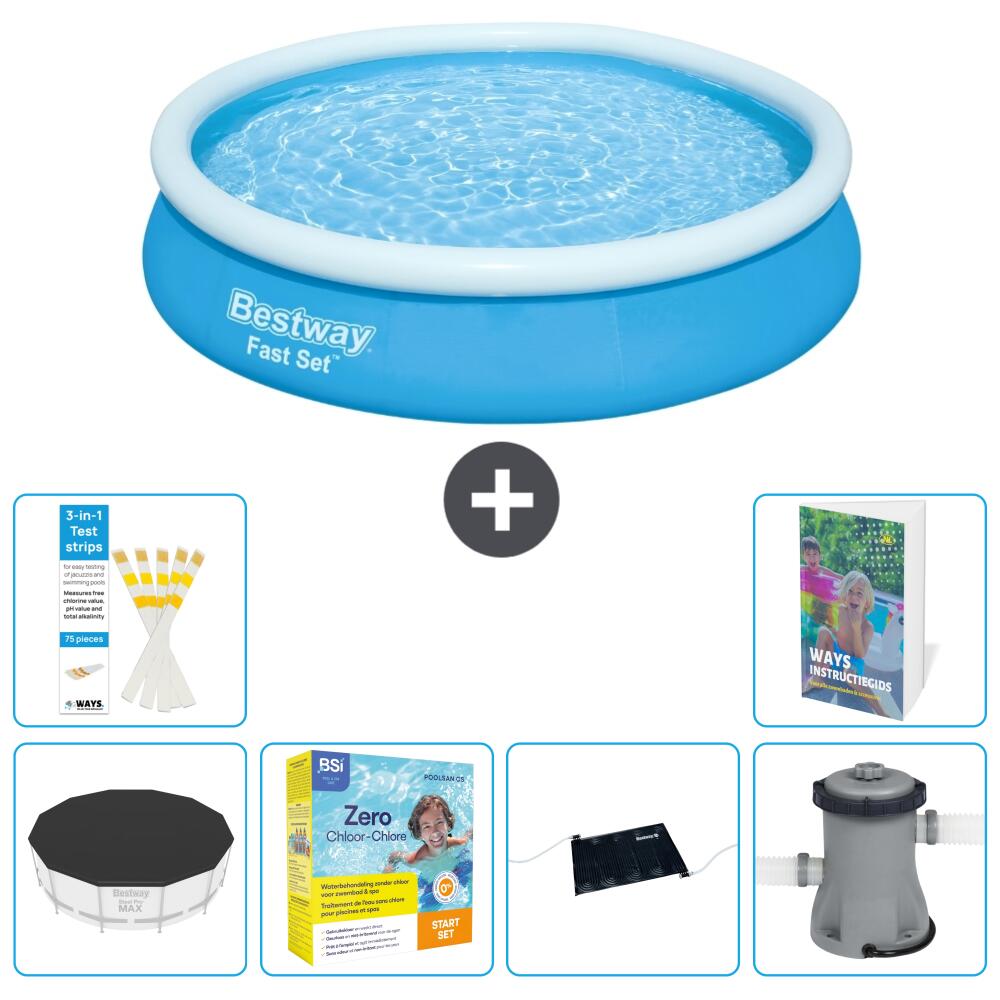BESTWAY Basen Fast Set Okrągły - 366x76 cm - 7-częściowy S60