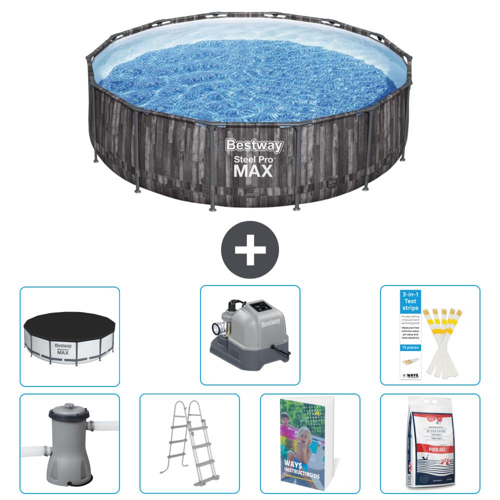 BESTWAY Basen Steel Pro MAX Okrągły - 427x107 cm - 8-częściowy S649