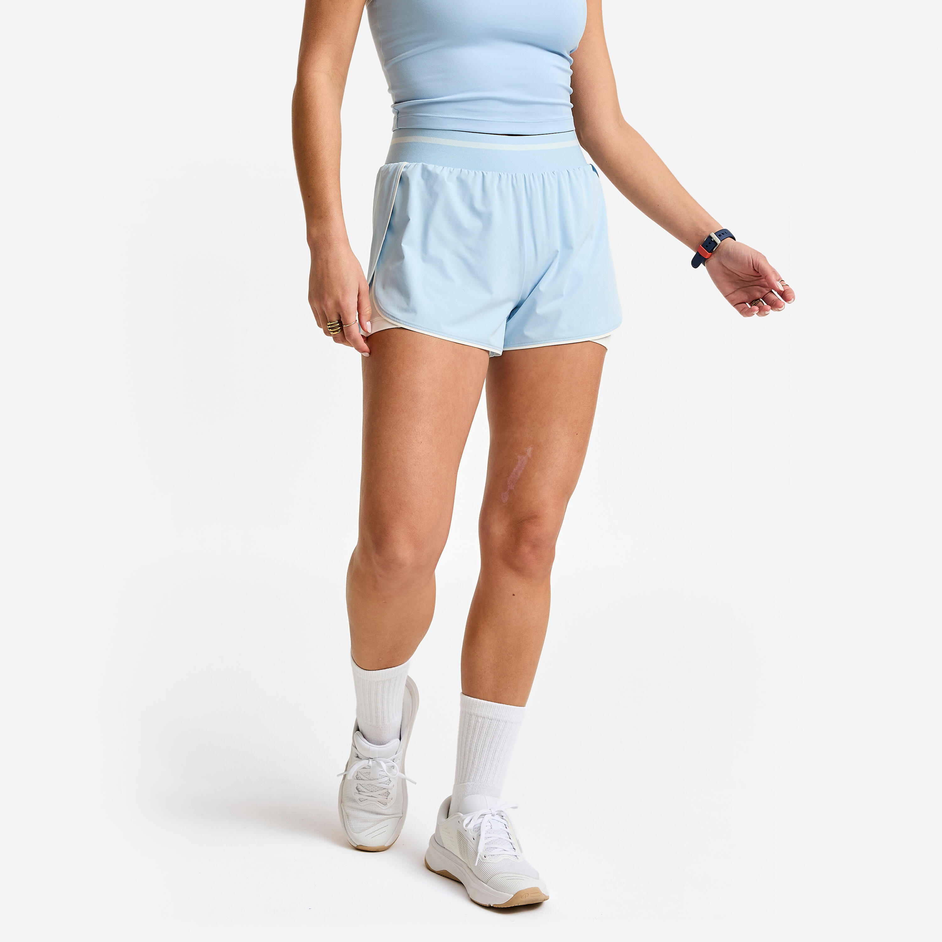 Spodenki fitness damskie Domyos dwuwarstwowe