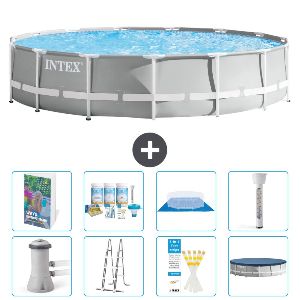 INTEX Basen Prism Frame Okrągły - 457x107 cm - 9-częściowy S574