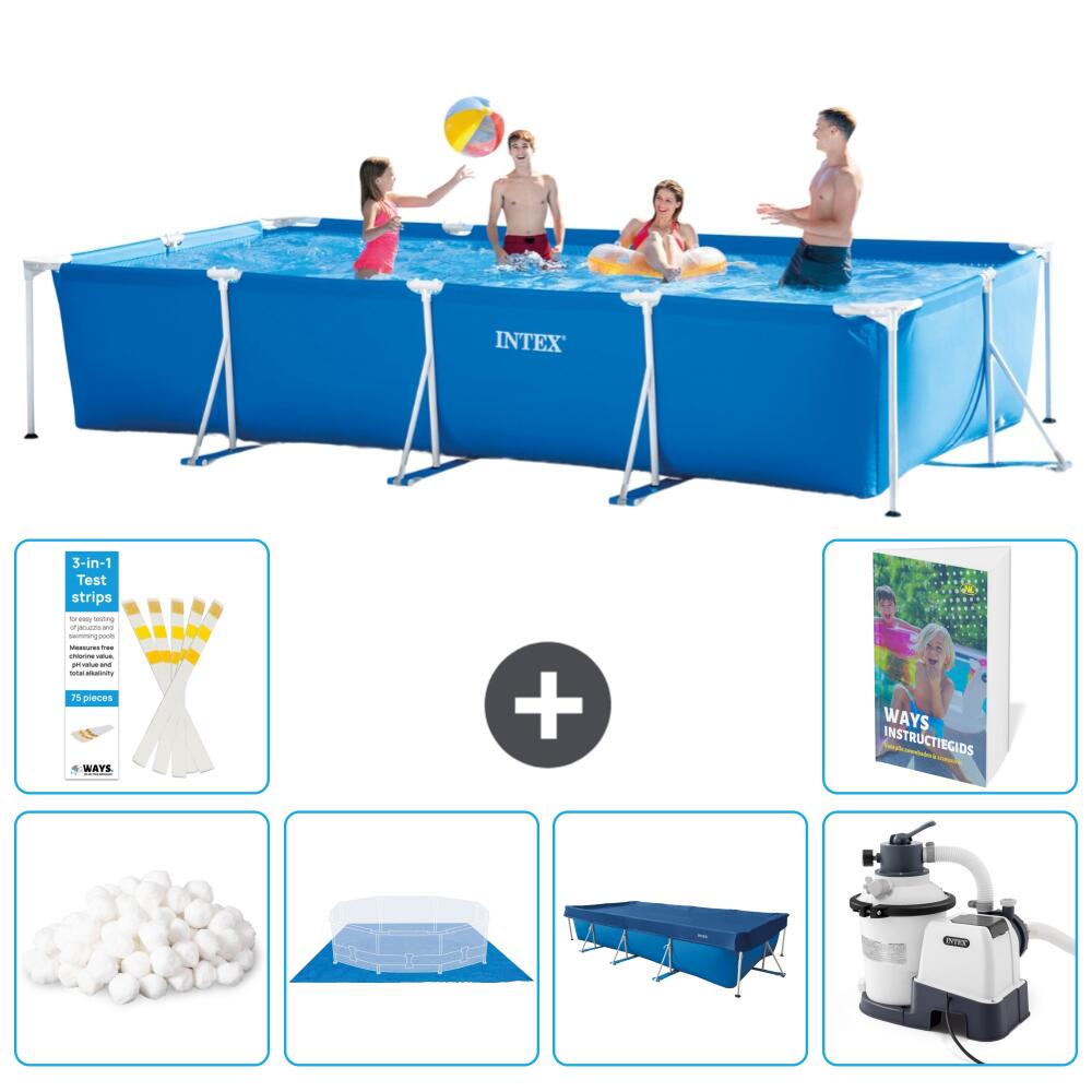 INTEX Basen ze stelażem Prostokątny - 450x220x84 cm - 7-częściowy S107