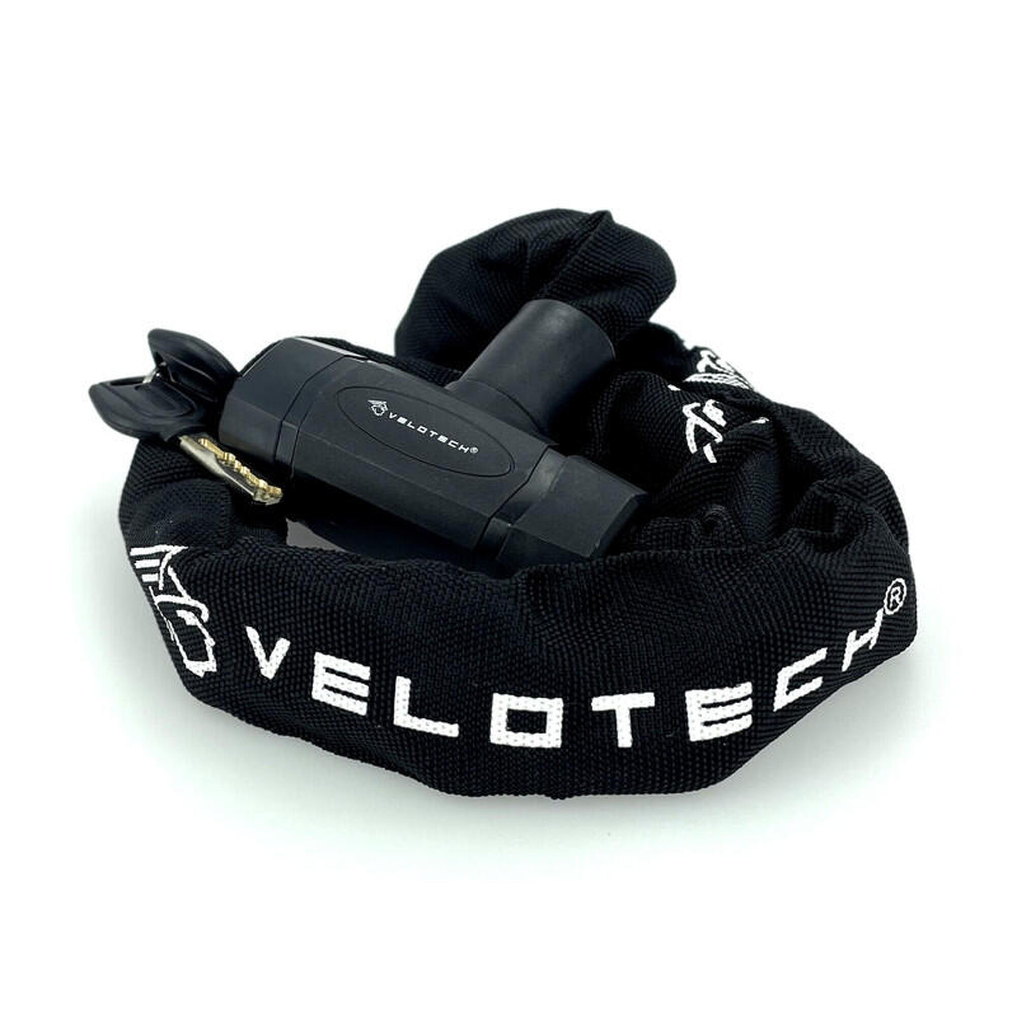 Zamek rowerowy łańcuchowy Velotech 0 8x90 cm czarny
