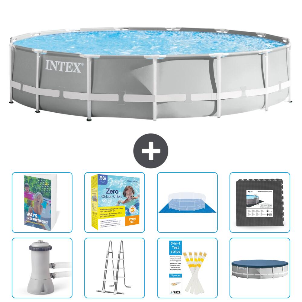 INTEX Basen Prism Frame Okrągły - 457x107 cm - 9-częściowy S607