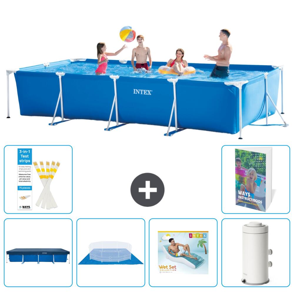 INTEX Basen ze stelażem Prostokątny - 450x220x84 cm - 7-częściowy S148