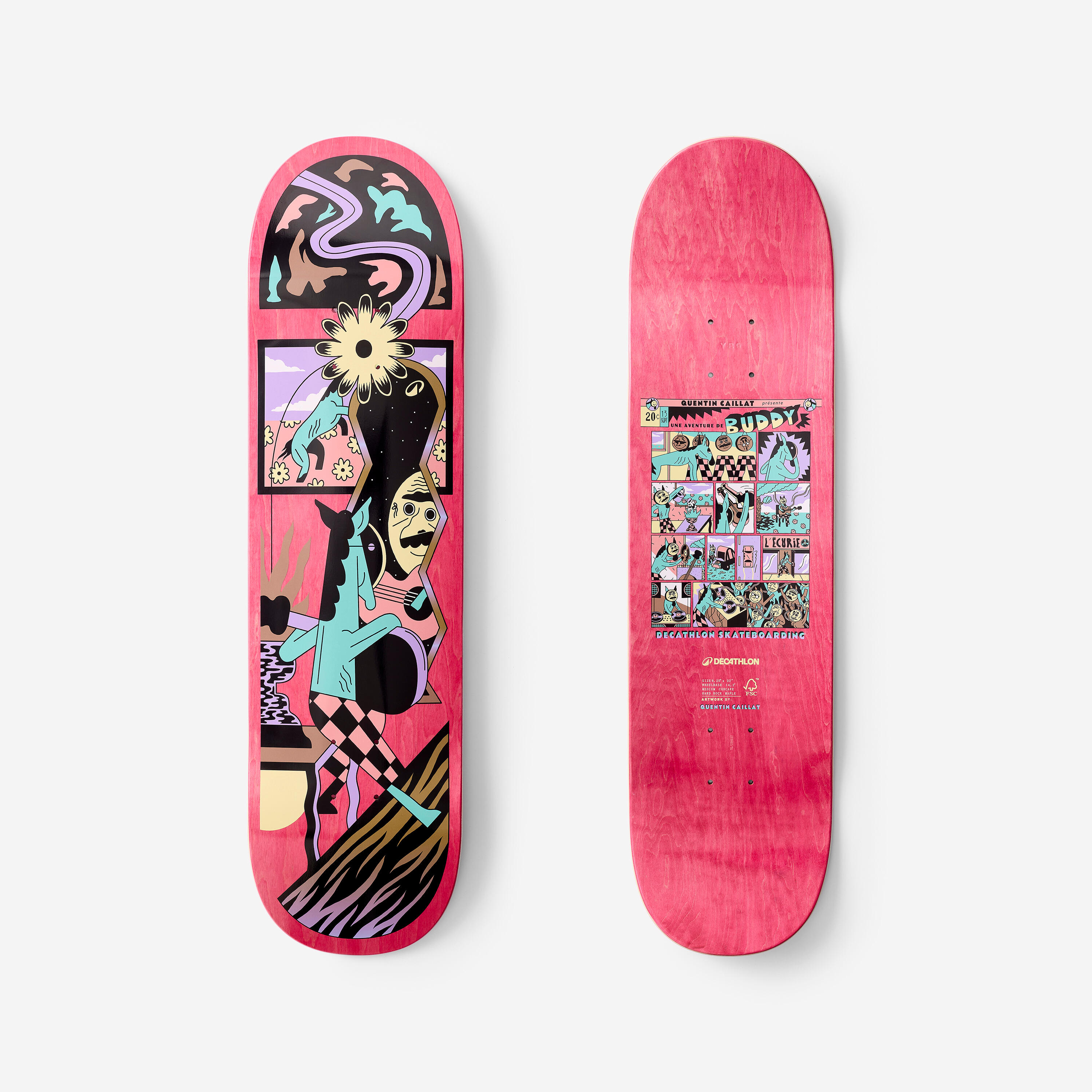 Deck deskorolki klonowy DK500 Popsicle 8,25 | Grafika Quentin Caillat