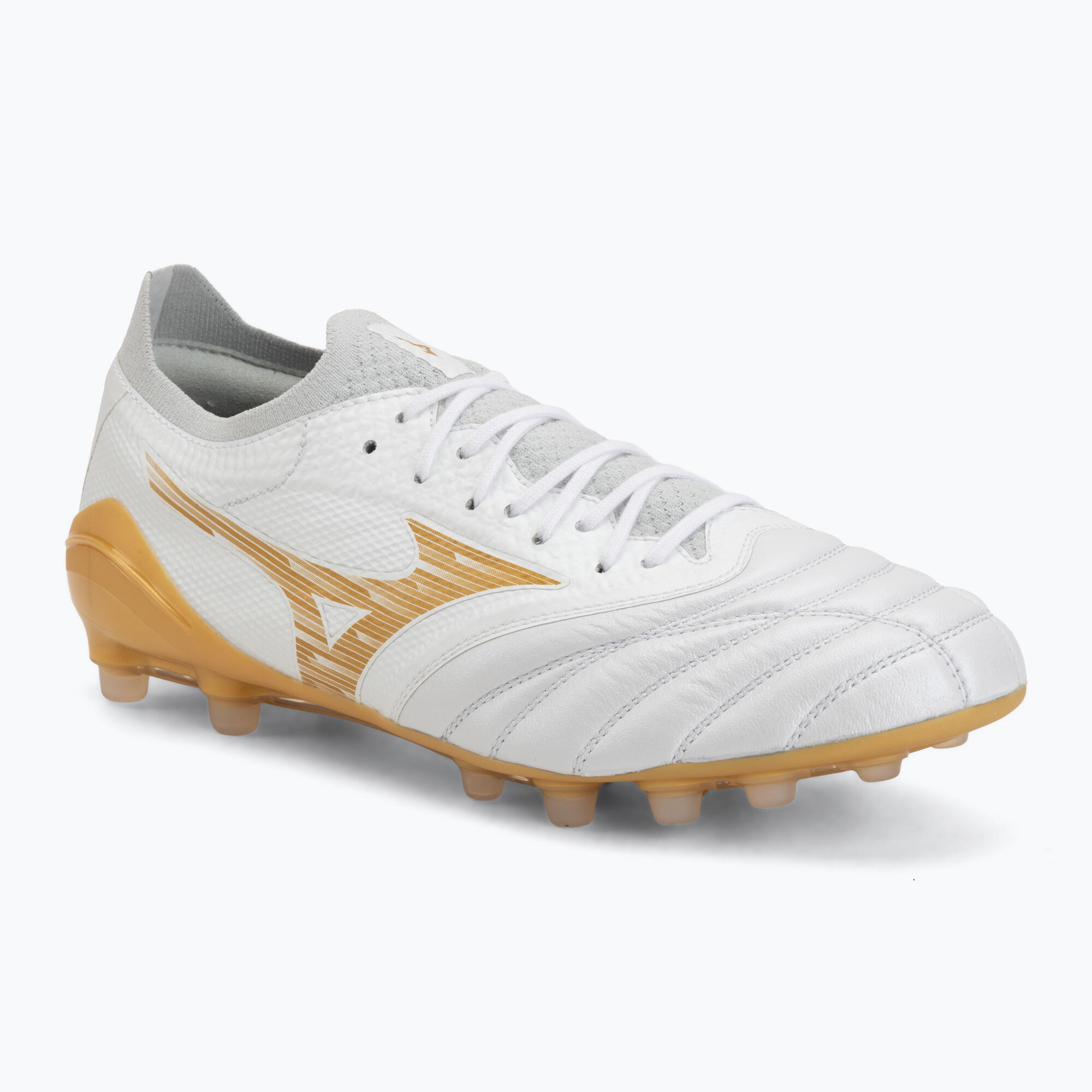 Buty piłkarskie Mizuno Morelia Neo IV Beta Elite AG white/mp gold/cool gray 3c