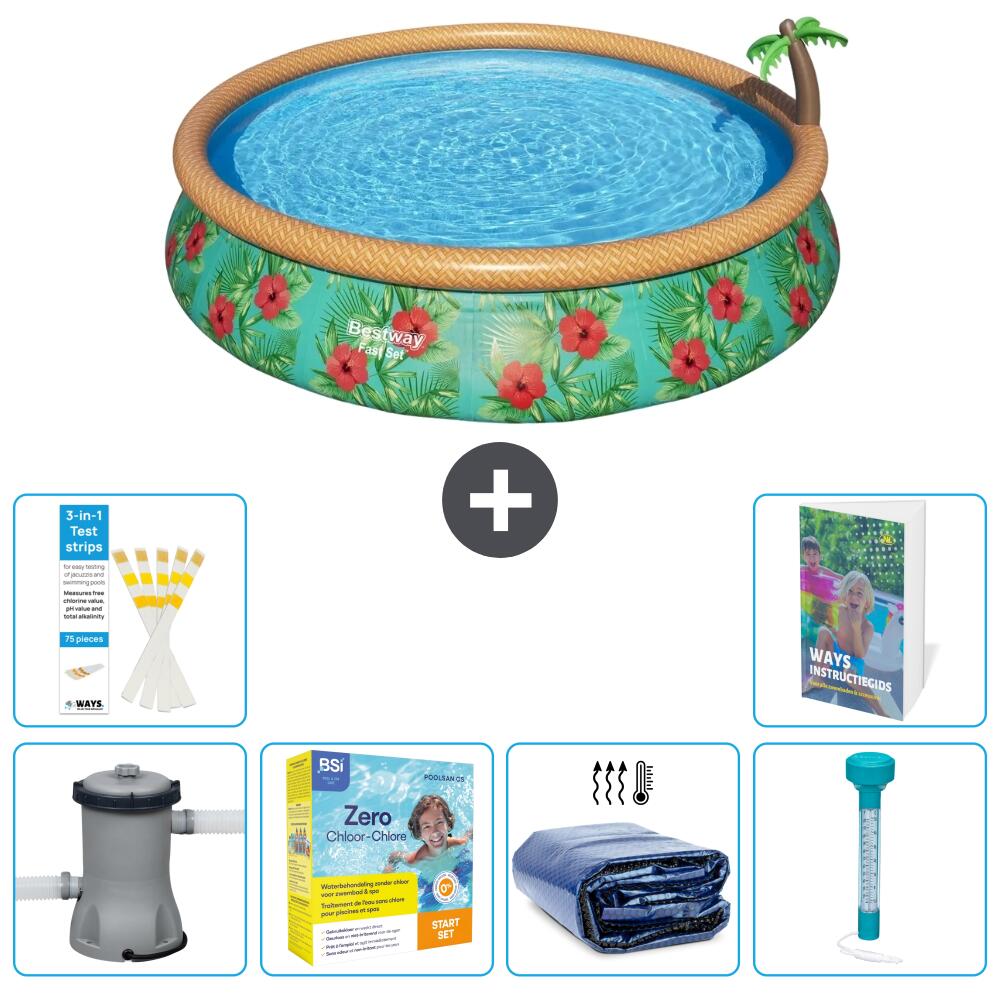 BESTWAY Basen Fast Set Okrągły - 457x84 cm - 7-częściowy S184
