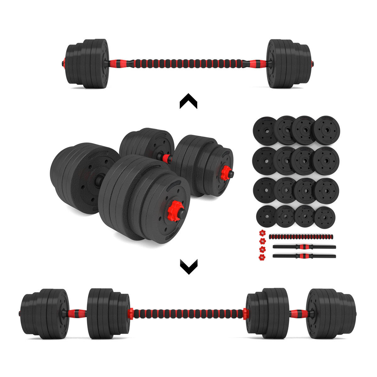 Regulowany Zestaw Hantli i Dumbbell - 40 kg