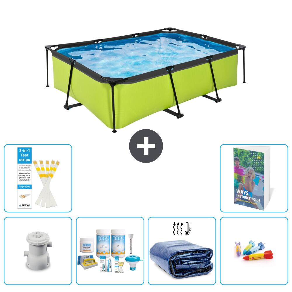 EXIT TOYS Basen Prostokątny - 220x150x65 cm - 7-częściowy S282