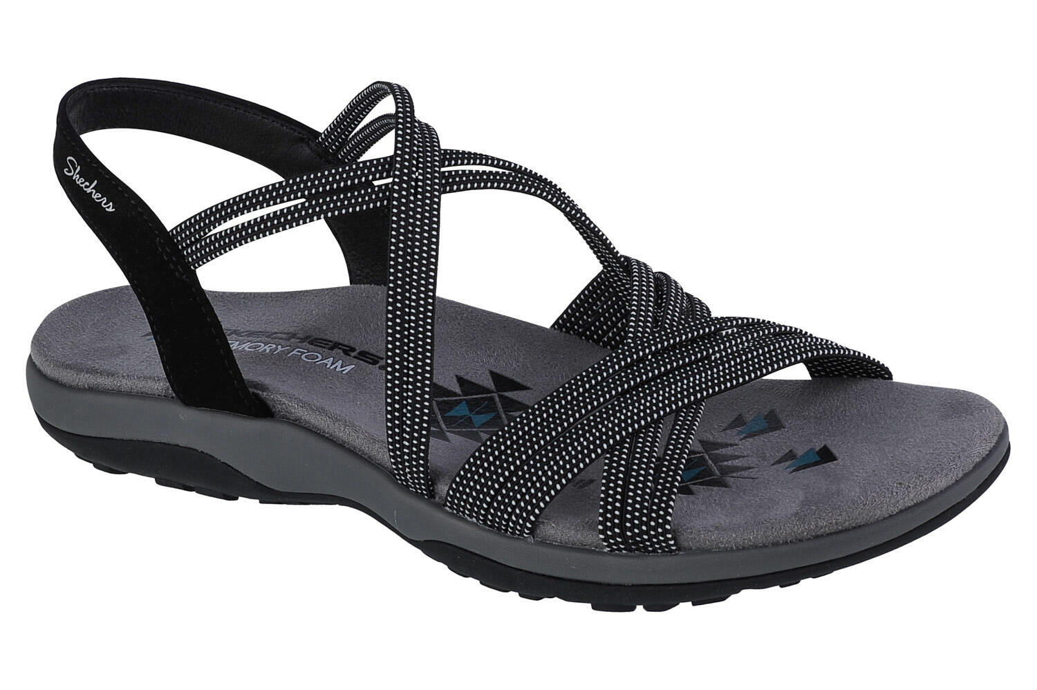 Sandały SKECHERS REGGAE SLIM - TURN IT UP Czarny