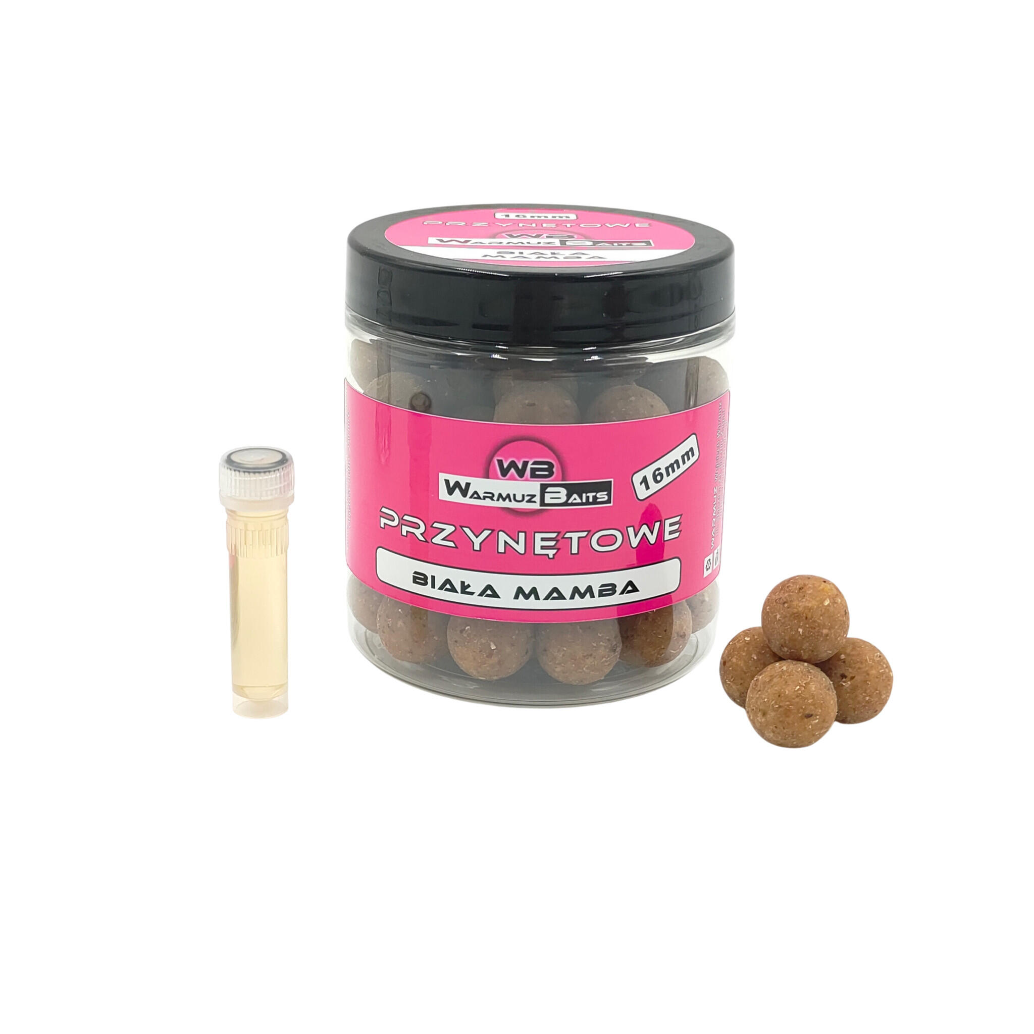 Kulki przynętowe 16mm + dopalacz Warmuz Baits 250ml BIAŁA MAMBA
