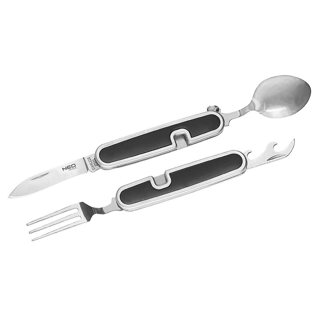 Niezbędnik sztućce turystyczne składane 4w1