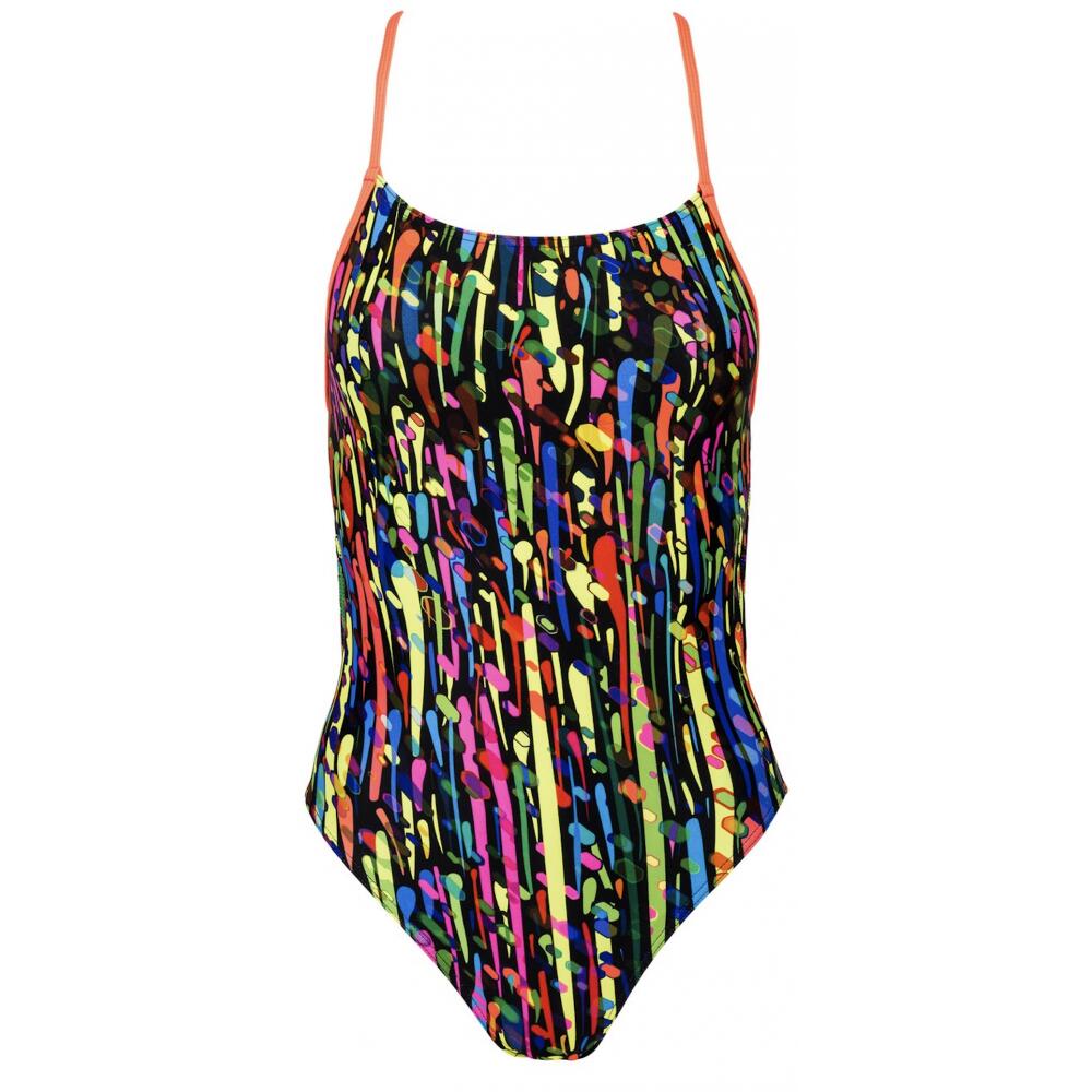 Strój jednoczęściowy kąpielowy damski na basen Aqua-Sport Single Cores Krople