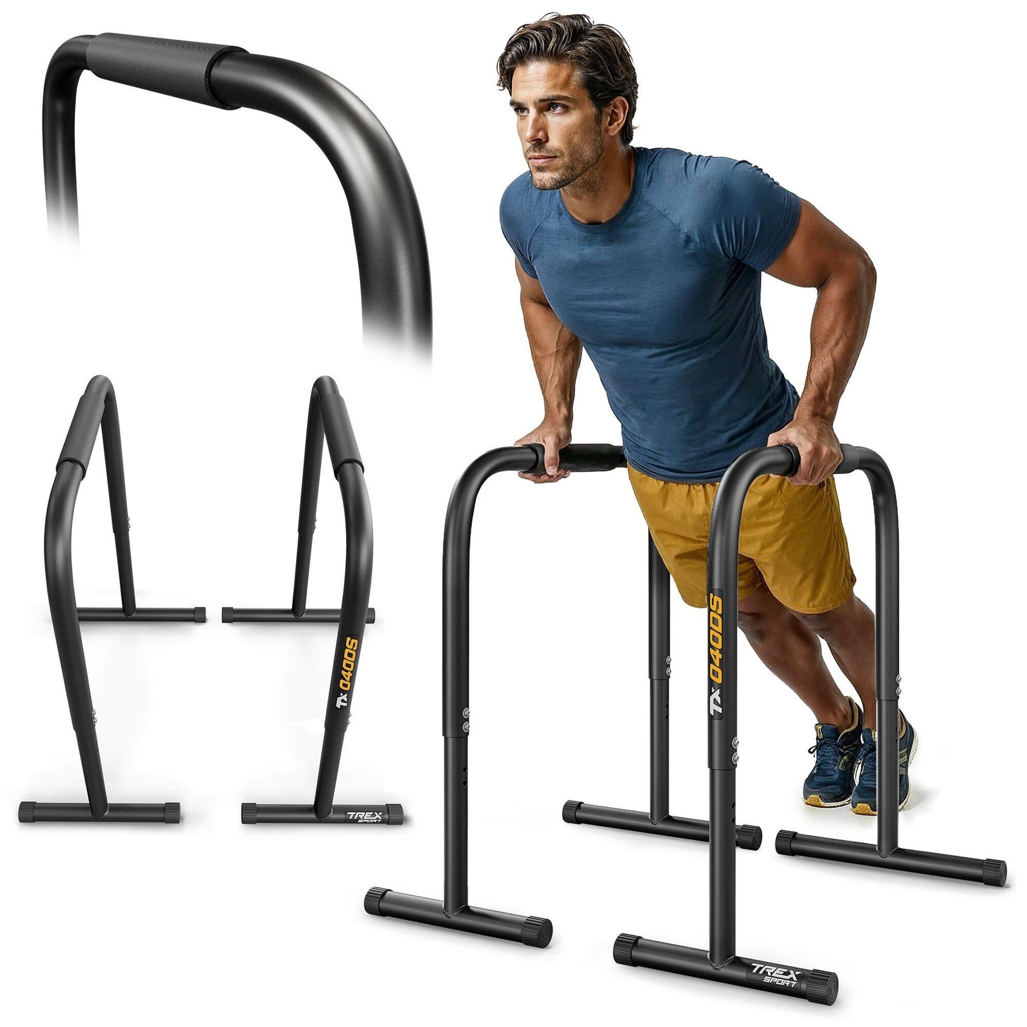 Poręcze stacjonarne regulowane do dipów i pompek Trex Sport TX-040DS max. 200kg