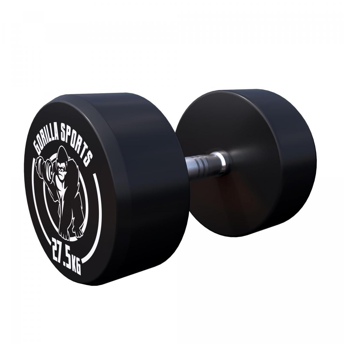 Hantla stała 27,5 kg żeliwna gumowana profesjonalna Gorilla Sports