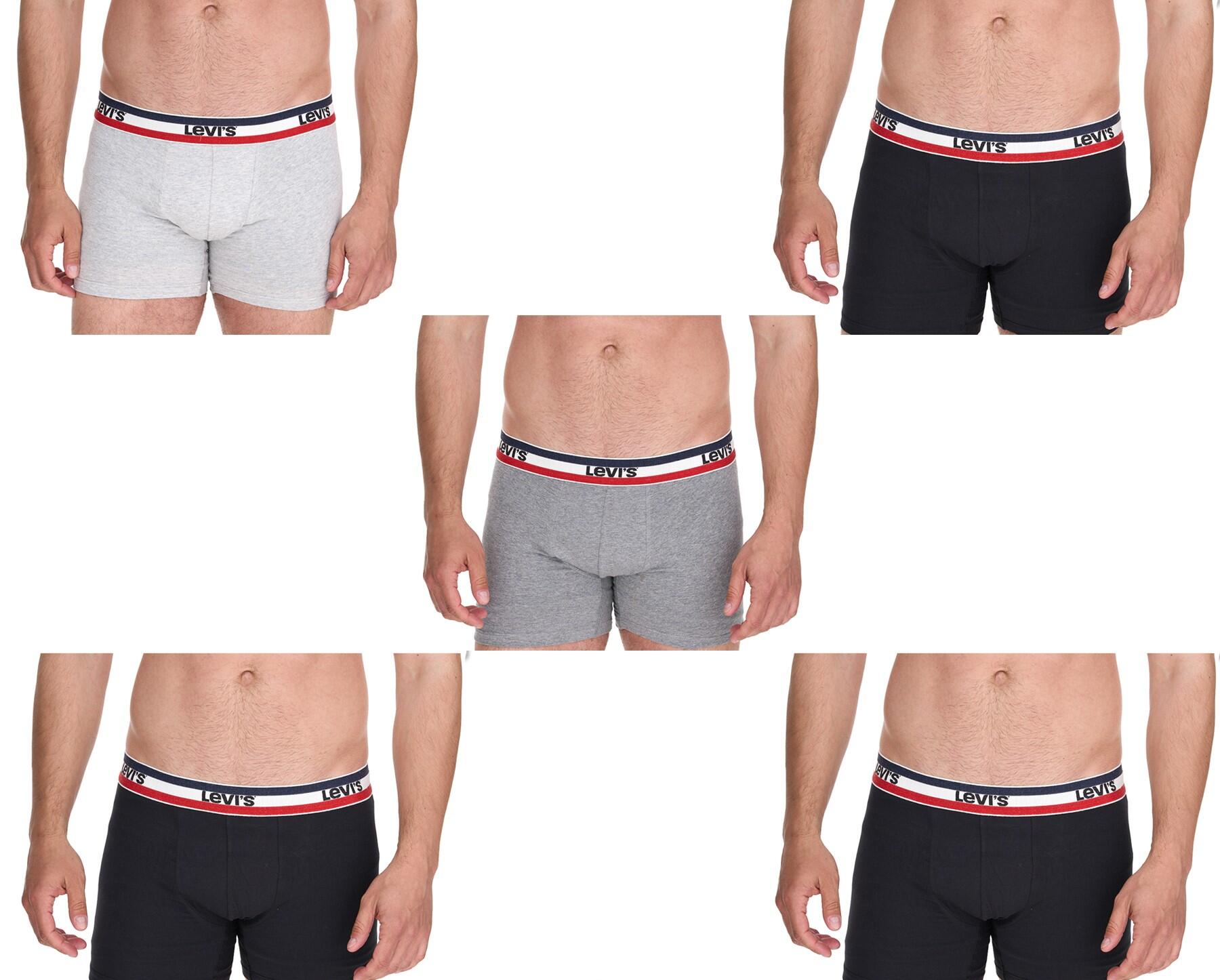 Bokserki majtki męskie Levi's Boxers 5-Pack czarne szare bawełna