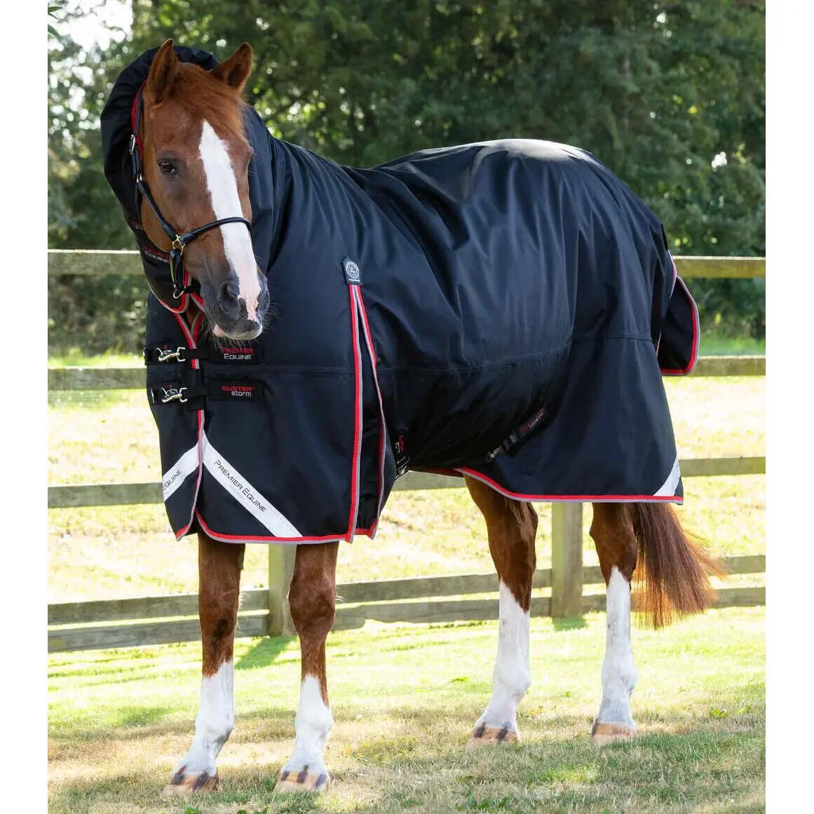 Wodoodporna derka dla konia z osłoną szyi Premier Equine Buster Storm 400 g