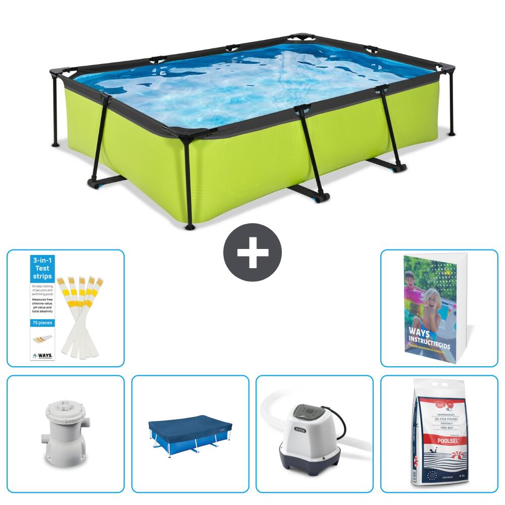 EXIT TOYS Basen Prostokątny - 300x200x65 cm - 7-częściowy S301