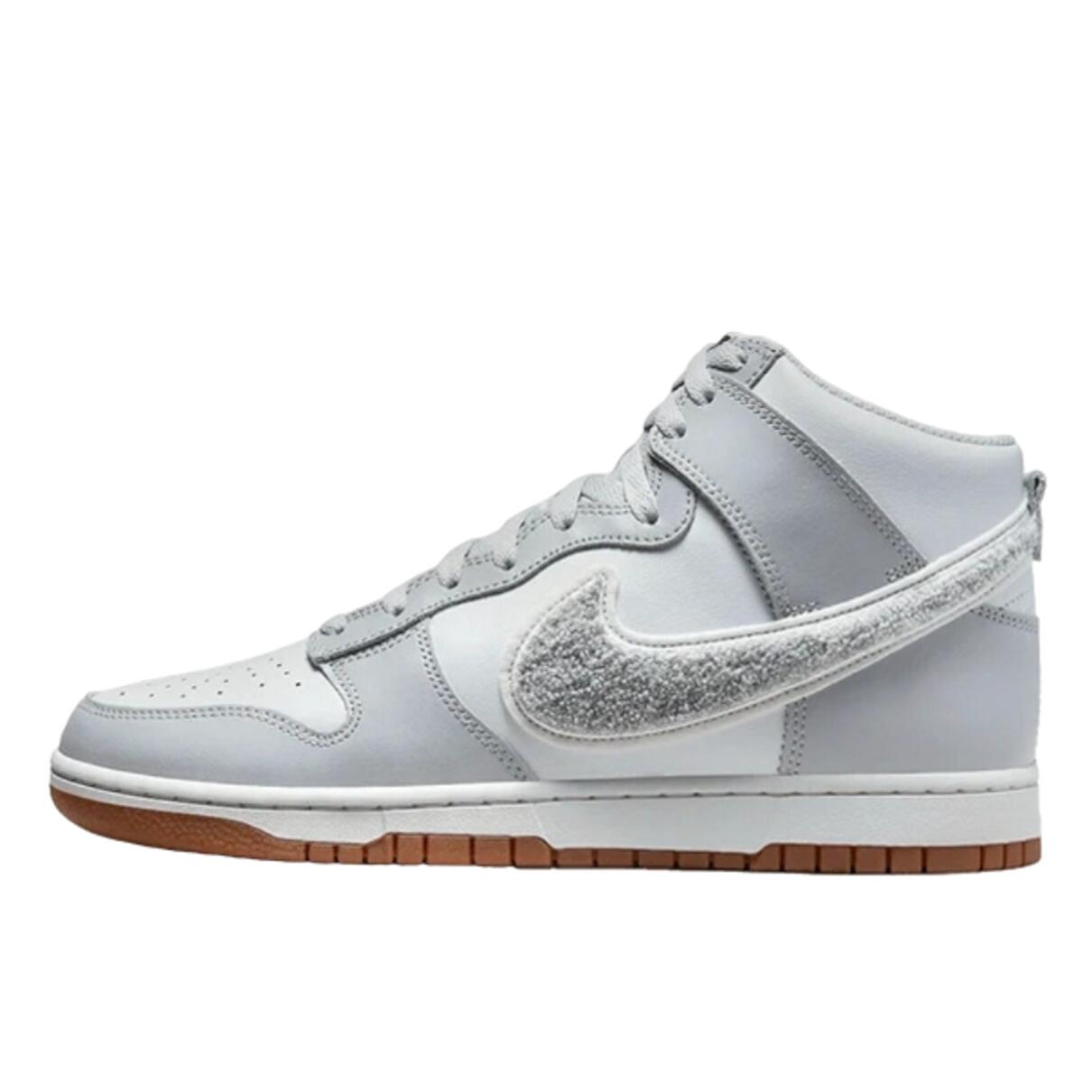 Nike Dunk High Retro Chenille Swoosh White Grey