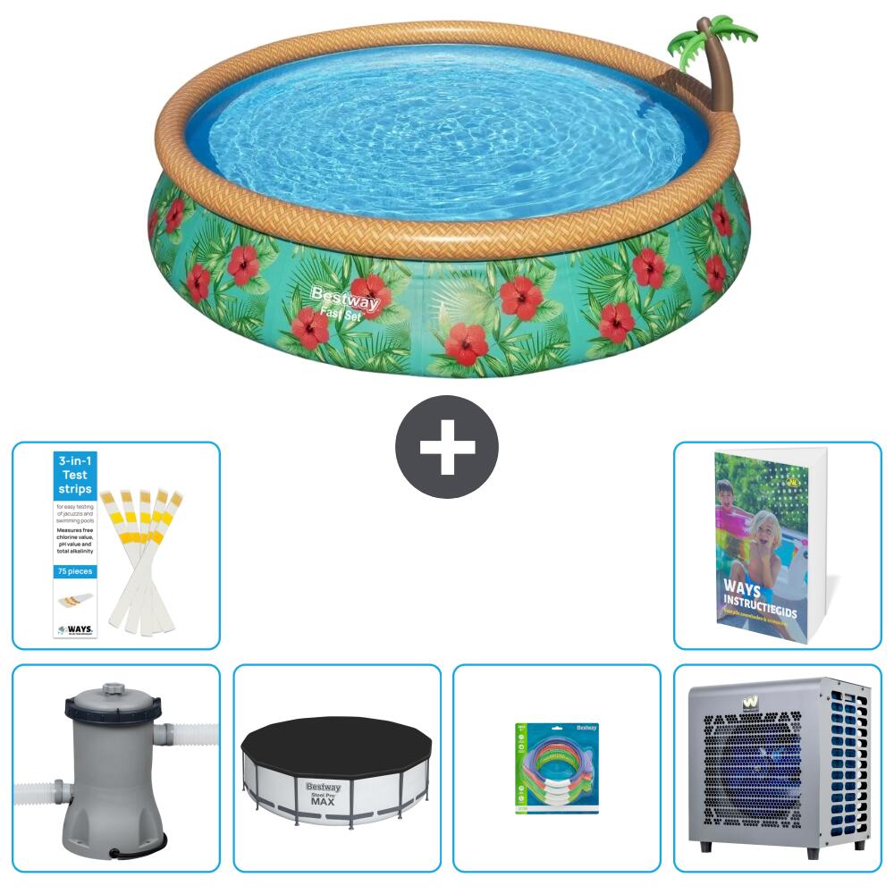 BESTWAY Basen Fast Set Okrągły - 457x84 cm - 7-częściowy S338