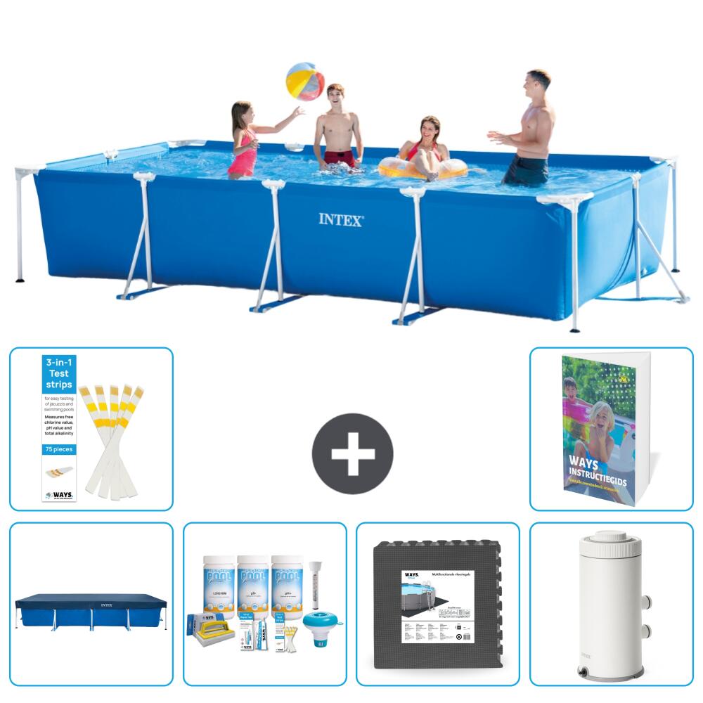 INTEX Basen ze stelażem Prostokątny - 450x220x84 cm - 7-częściowy S64