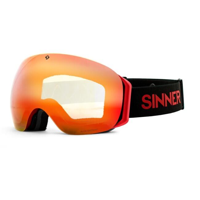 Gogle narciarskie/snowboardowe SINNER Avon, czerwone