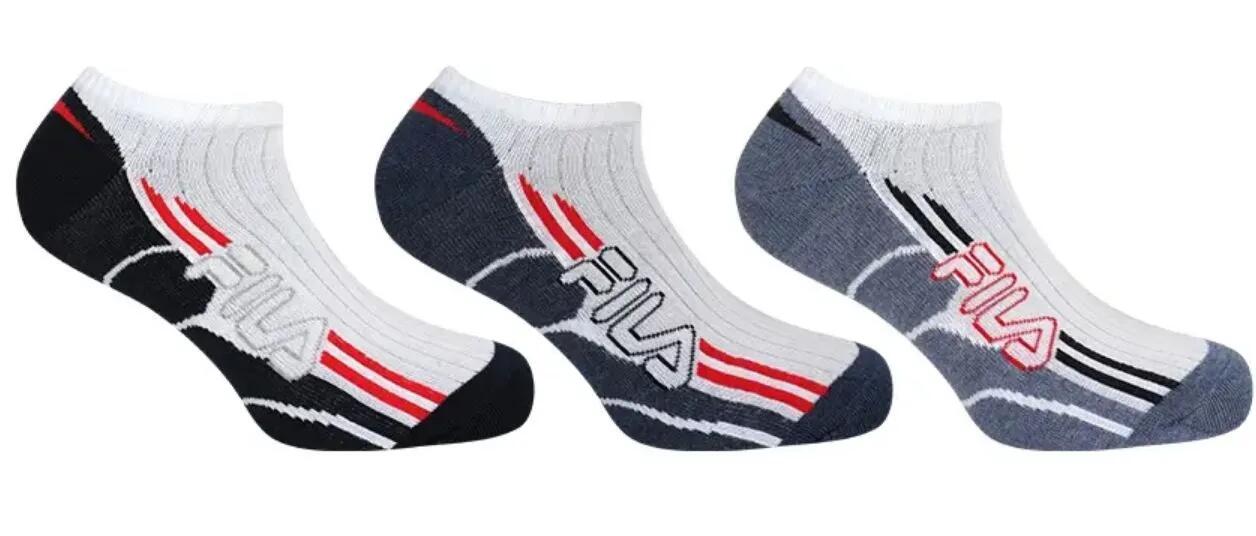 Skarpetki Fila 3-pak Sneaker Biało-Granatowy 43-46