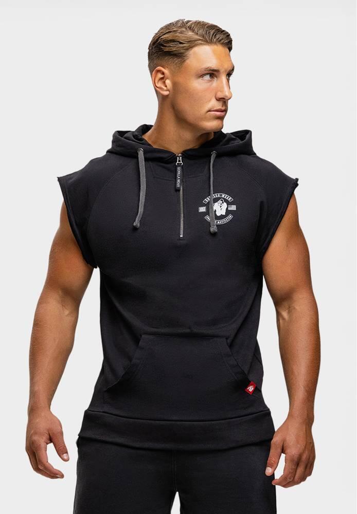 Huntley Bluza z kapturem bez rękawów - Czarny