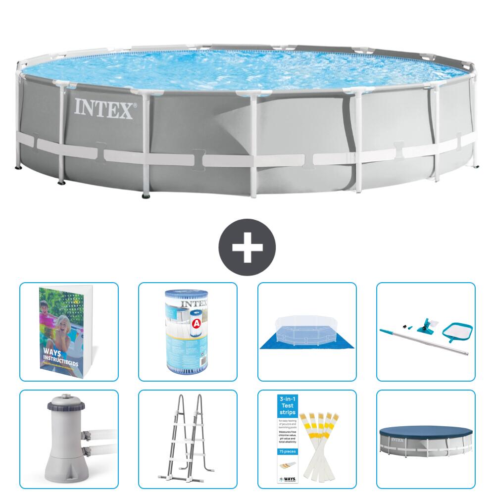 INTEX Basen Prism Frame Okrągły - 457x107 cm - 9-częściowy S542