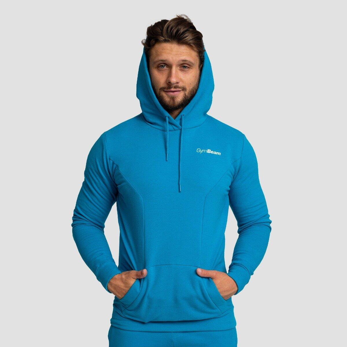 Bluza męska fitness z kapturem akwamarynowa Limitless