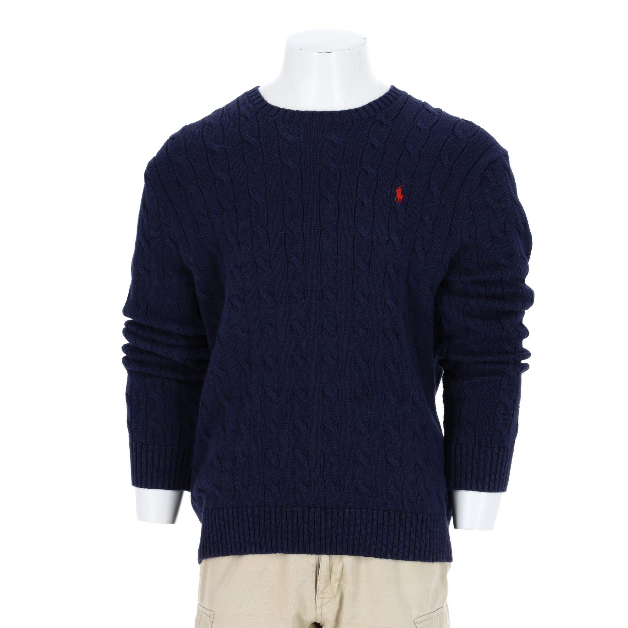 Second life - Sweter męski Polo Ralph Lauren z warkoczowym splotem - Jak nowy