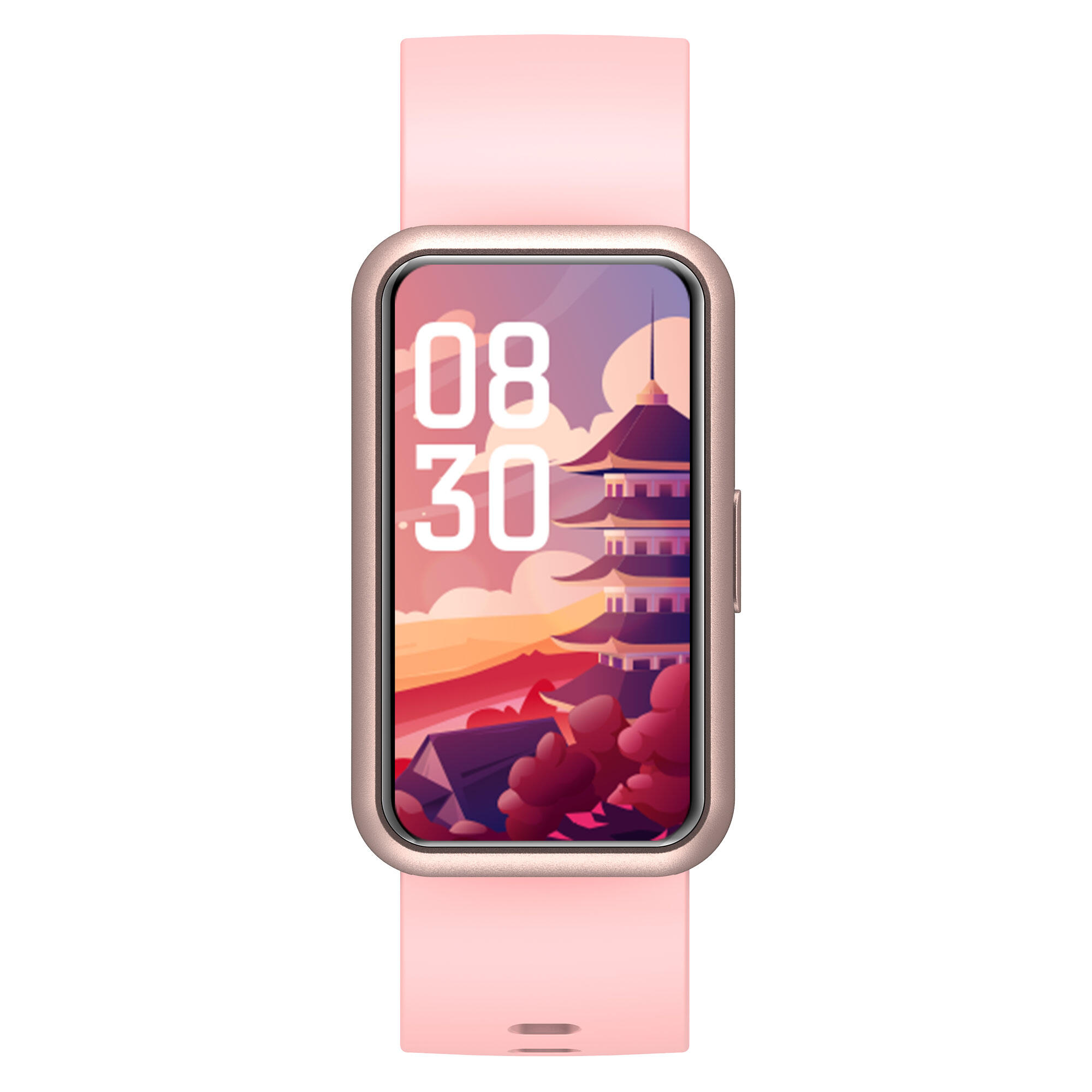 Smartwatch z zakrzywionym ekranem dotykowym – Abyx Fit Etna – Pudrowy Róż